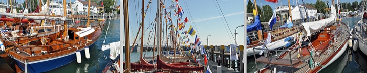 Messe Interboot 2010 in Friedrichshafen  Alte und gepflegte Yachten am Oldtimer-Steg. © wei