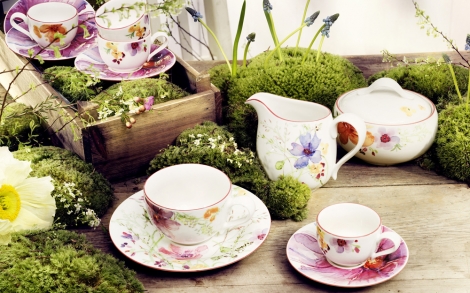 Porzellan und Geschirr Design Villeroy Boch Fruehlingskollektion 2012 Kaffeegeschirr Mariefleur 2