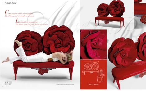Italienische Designermoebel SICIS Next Art Sofa Moi et la Rose 1