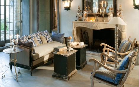 Deko Stoffe Gardinen Stoffkollektion SOLEIL BLEU Polsterstoff Provence