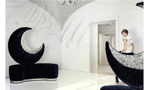 Italienische Designermoebel SICIS Next Art Designer Sitz The Black Moon 1
