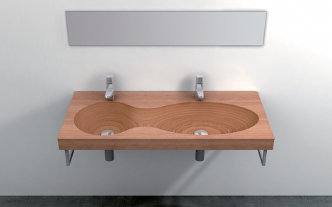 Baddesign aus Holz von Plavisdesign Bullo Design Ant Doppel Waschtisch 1