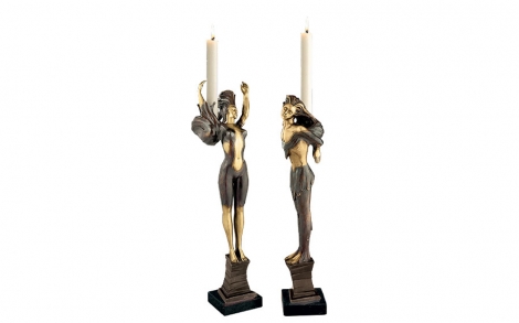 Kunst allgemein Skulptur Papageno und Papagena im Set