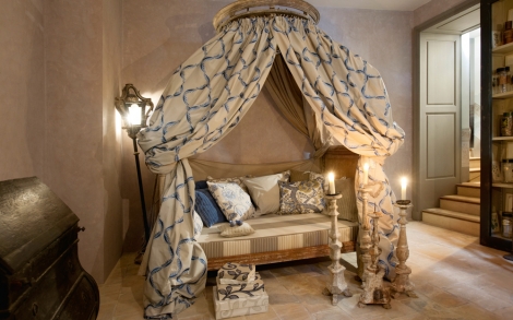 Deko Stoffe Gardinen Stoffkollektion SOLEIL BLEU Druckstoff Vence