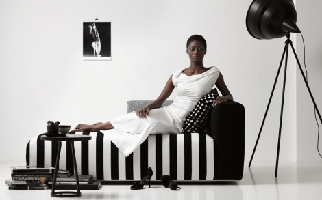 Deko Stoffe Gardinen Edle von JAB ANSTOETZ Stoffkollektion Black White