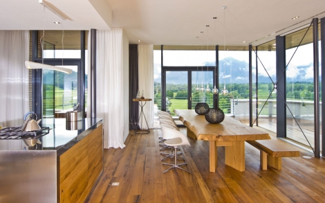Architektenhaus von BAUFRITZ Weitblick Kueche und Essplatz