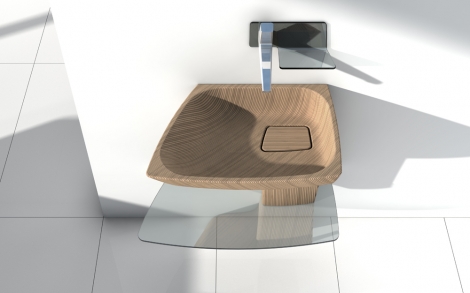 Baddesign aus Holz von Plavisdesign Ambientazione Waschtisch 1
