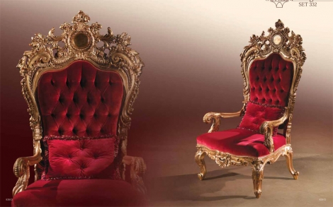 Italienische Moebel Exklusive Polstermoebel Sessel King SET 332