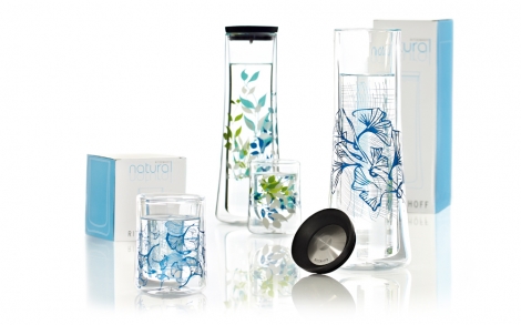 Porzellan und Geschirr Design Ritzenhoff Doppelwandige Karaffe aus Glas mit Deckel