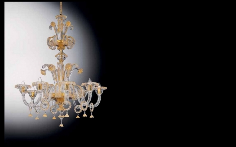 Lampen Leuchten Kronleuchter aus Muranoglas von Zang Muranoglaskrone 9 flammigen