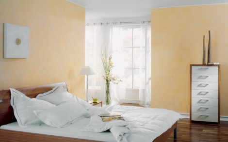 Wandgestaltung Lehmputz LESANDO Hotelzimmer mit