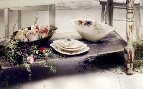 Porzellan und Geschirr Design Villeroy Boch Fruehlingskollektion 2012 Tafelgeschirr Mariefleur 2