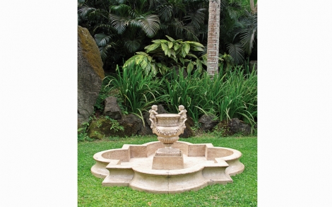 Dekoration Einrichtung BAUM IM RAUM  Berde Plants Sevilla Fountain Basin mit Cherub Urn Fountainhead von Baum im Raum