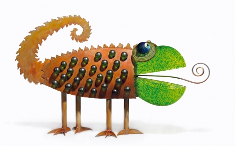 Gartenskulpturen von Borowski Gallery Camaeleon gruen
