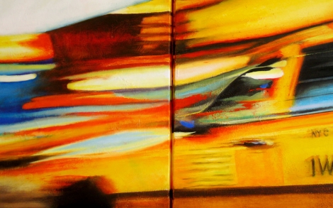 Kunst Kuenstler Kunstmalerei Akram Sultan Cars in movement von 1