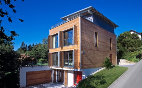 Holzhaus0 Holzhaeuser von BAUFRITZ Design Holzhaus Seitenansicht