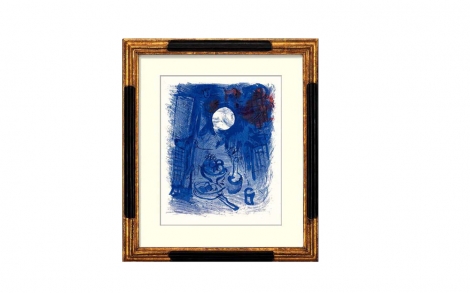 Kunst Bilder Gemaelde und Kunstdrucke Druckgrafik von Marc Chagall Blaues Stilleben