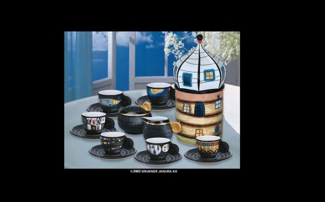 Kunst allgemein Friedensreich Hundertwasser Die Espressotassen Sammler Edition