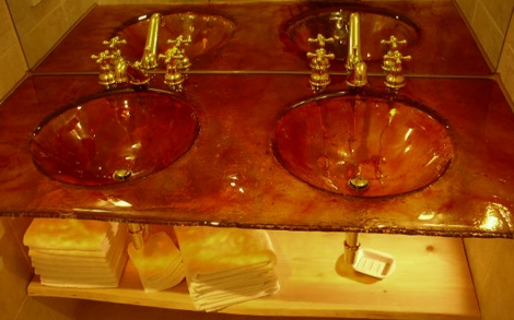 Waschbecken Glaswaschbecken von Magma Glas  Waschtisch Vulcanello Glasdesign