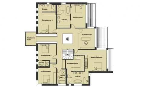 Architektenhaus von BAUFRITZ Patel Grundriss Obergeschoss