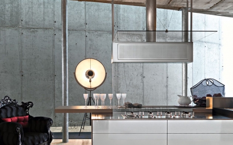 Kuechen Dunstabzug von Valcucine Innovationen Hauben Isola 28