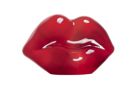 Dekoration Einrichtung Kosta Boda Make Up Hotlips Sculpture Rot
