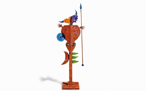 Gartenskulpturen von Borowski Gallery Massai Woman bunt