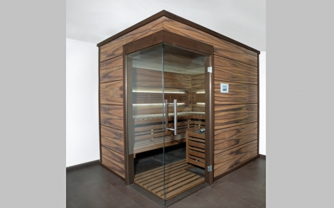 Sauna Wellness Spa SAWESA Massivholzsaunen mit Glas von