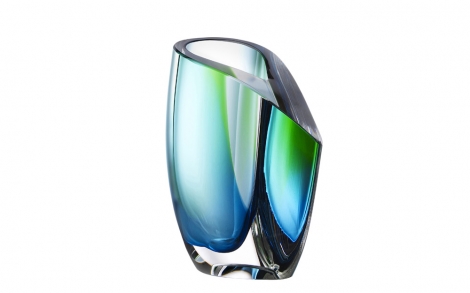 Dekoration Einrichtung Kosta Boda Mirage Vase gruen blau