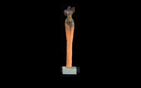 Kunst Galerien Galerie diValore Skulpturen und Ihre Kuenstler Skulptur aus Keramik mit Raku Brand weiblicher Torso