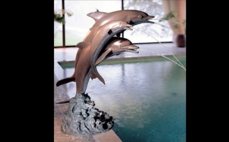 Kunst Galerien Galerie diValore Gartenskulpturen Skulptur drei Delphine