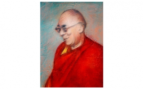 Kunst Kuenstler Kunstmalerei Akram Sultan Portrait Dalai Lama von 3