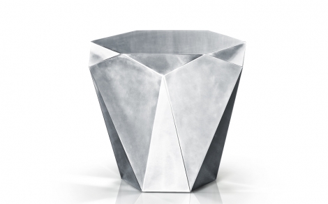 Tische Beistelltische von Bretz Wohntraeume Stealth silber klein Tisch