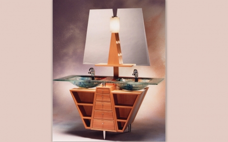 Waschbecken Glaswaschbecken von Magma Glas  Waschtisch Mont Serat 2 Glasdesign