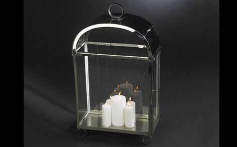 Kerzen Candles Kerzenstaender und Windlichter von VG Windlicht LANTERNA HOUSE RECTANGULAR ACCIAIO