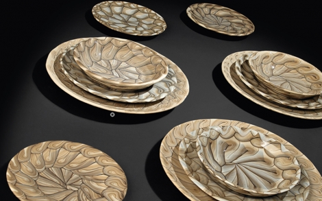 Dekoration Einrichtung Yalos Murano Tafelservice INTARSIA von