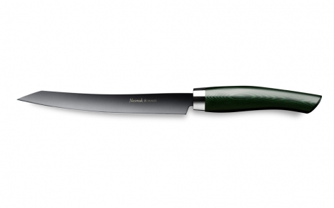 Edle Kuechenmesser Design Messer von Nesmuk JANUS 3 0 Slicer Griff Micarta green