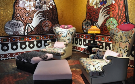 Italienische Designermoebel SICIS Next Art Sessel und Fusshocker Theodora 1