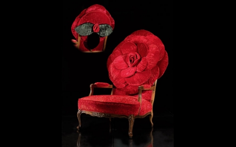 Italienische Designermoebel Formitalia Moebel Design Sessel Carla Tolomeo red Rose