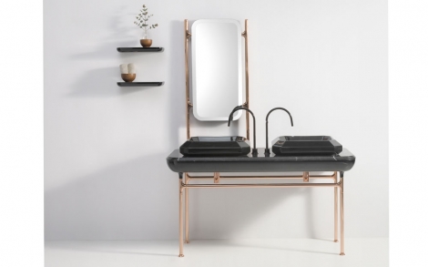 Baddesign Luxus Baeder und Bad Design von BISAZZA Waschtisch Console Serie Diamante 1