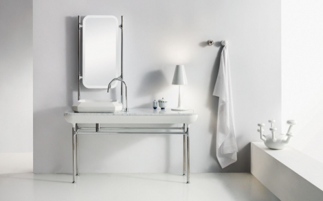 Baddesign Luxus Baeder und Bad Design von BISAZZA Waschtisch Console Serie Diamante 3