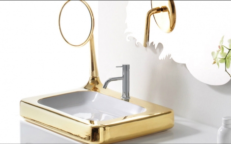 Baddesign Luxus Baeder und Bad Design von BISAZZA Waschtisch Lavabi Serie Organico 1