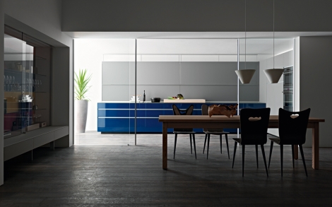 Moderne Kuechen Valcucine Kueche Artematica Vitrum Blau