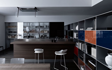 Moderne Kuechen Valcucine Kueche Artematica Vitrum Schieferschwarz